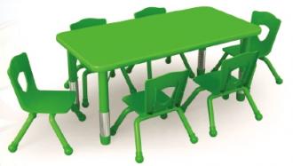 QX-195D幼儿园塑料升降六人桌