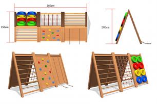 幼儿园木质组合型攀爬架